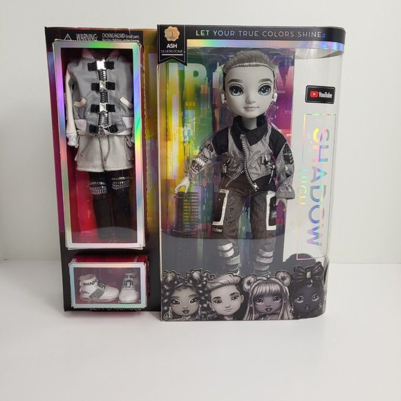 Rainbow High Shadow High Series 1 Ash Silverstone Greyscale Boy Fashion Doll New - Picture 14 of 16